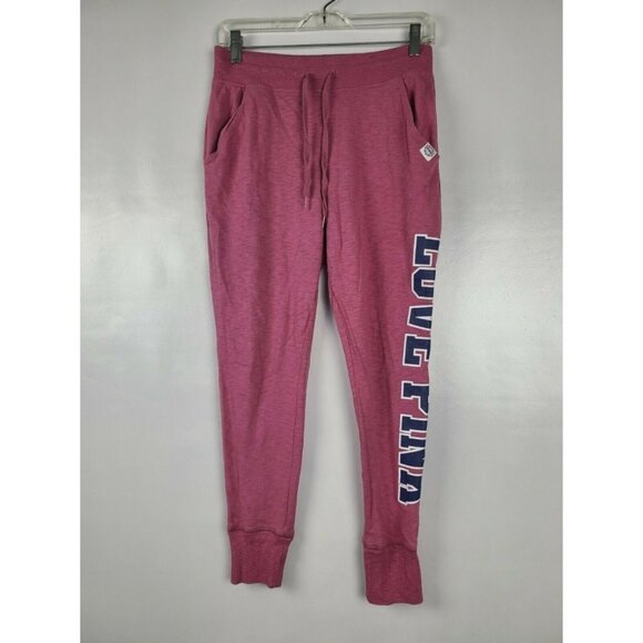 VICTORIAS Secret Pink Jogger Pant Slim Logo SZ S - Picture 1 of 11